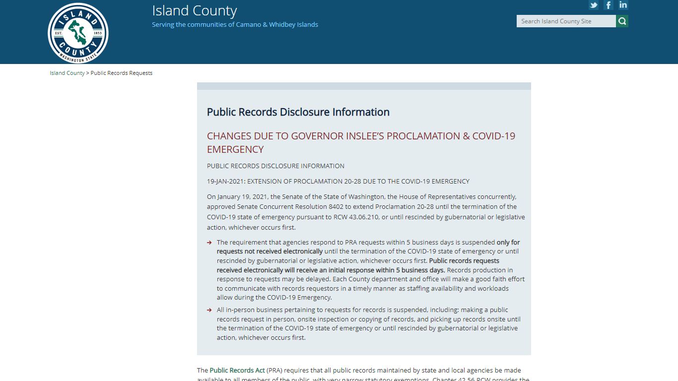 Island County Public Records Requests