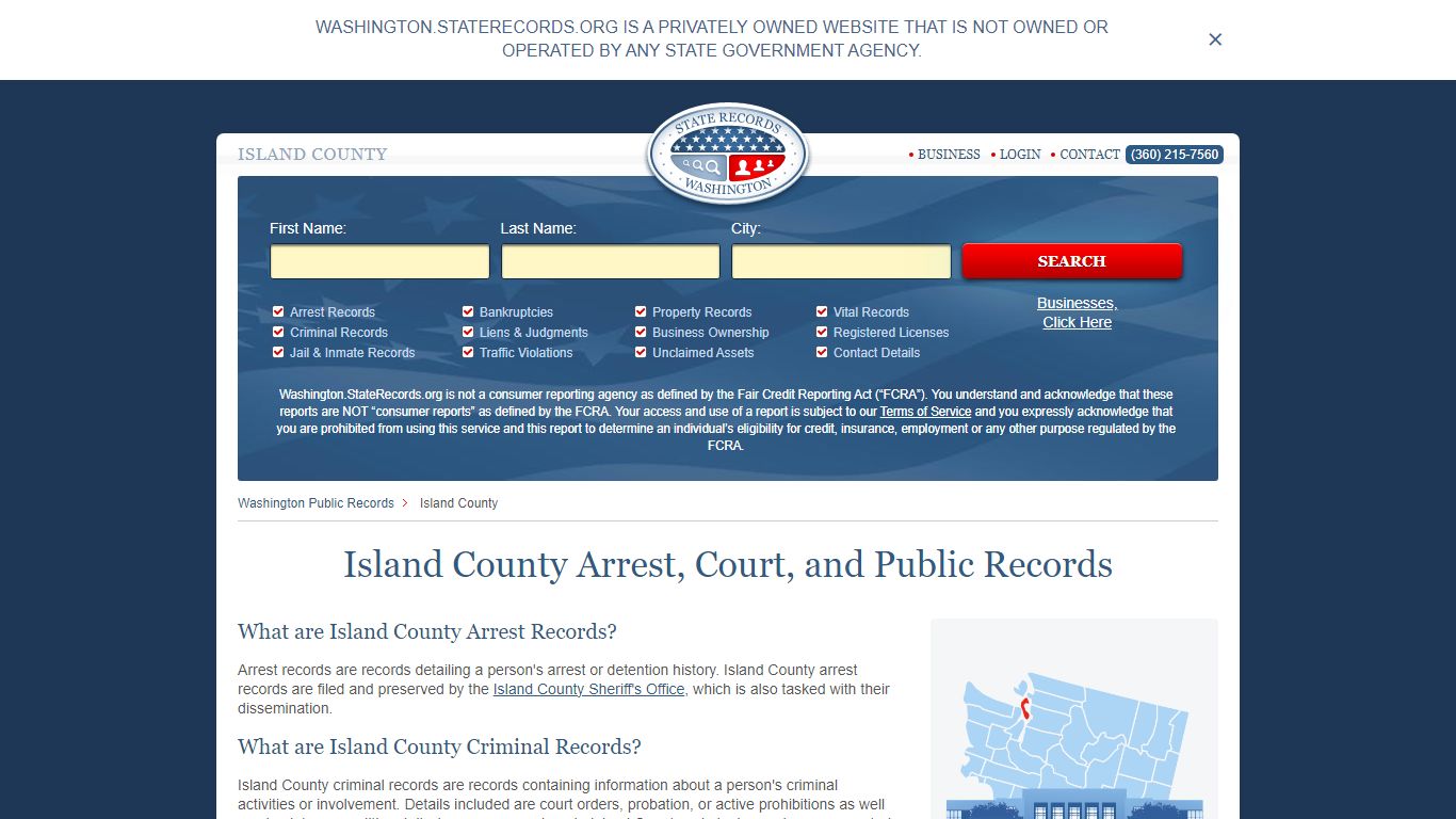 Island County Arrest, Court, and Public Records