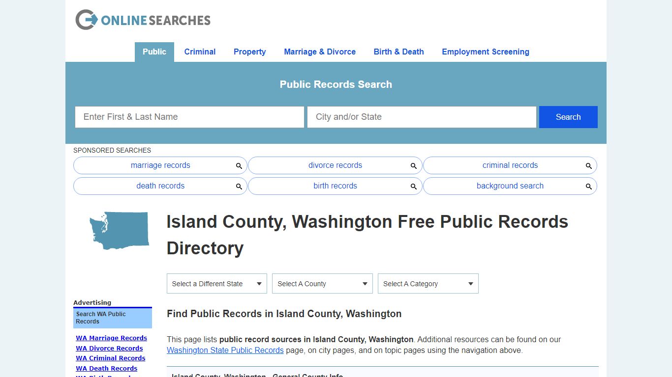 Island County, Washington Public Records Directory