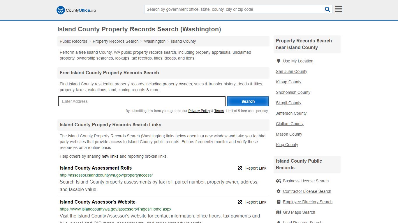 Island County Property Records Search (Washington) - County Office