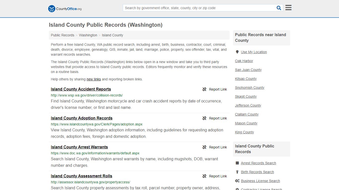 Public Records - Island County, WA (Business, Criminal, GIS, Property ...